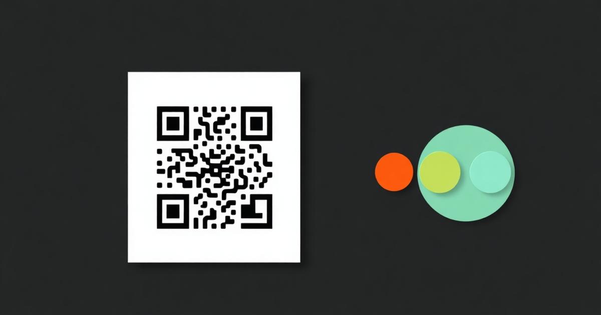 Custom designed QR code next to colour swatches