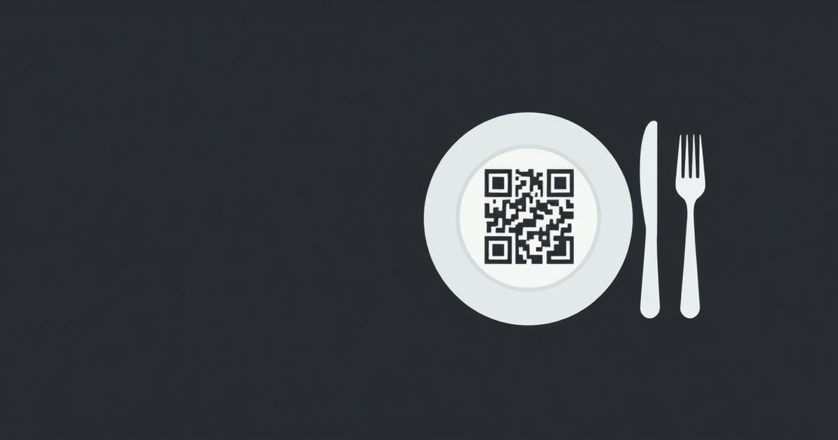 Restaurant plate with a QR code menu in the centre