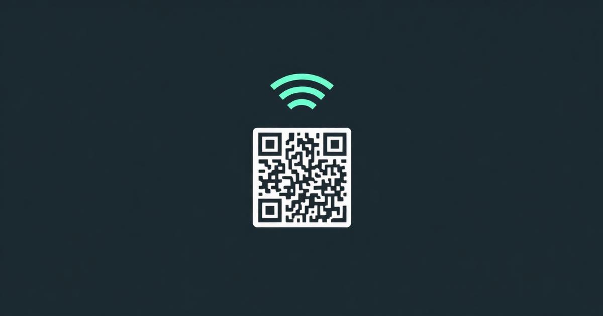 WiFi QR code with a signal icon above it
